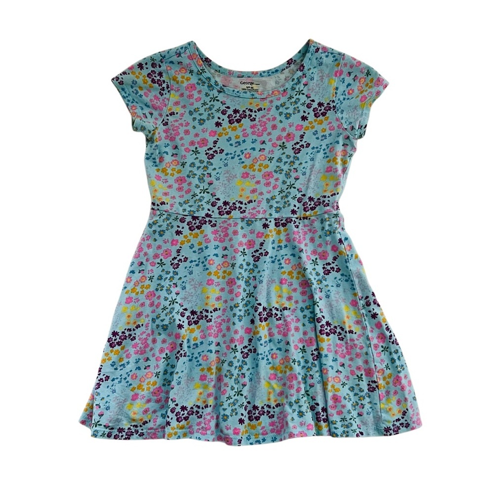 George Blue and Purple Casual Flutter Sleeve Sundress